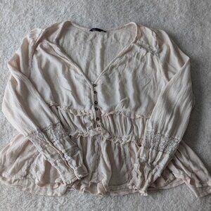 American Eagle Cream Blouse